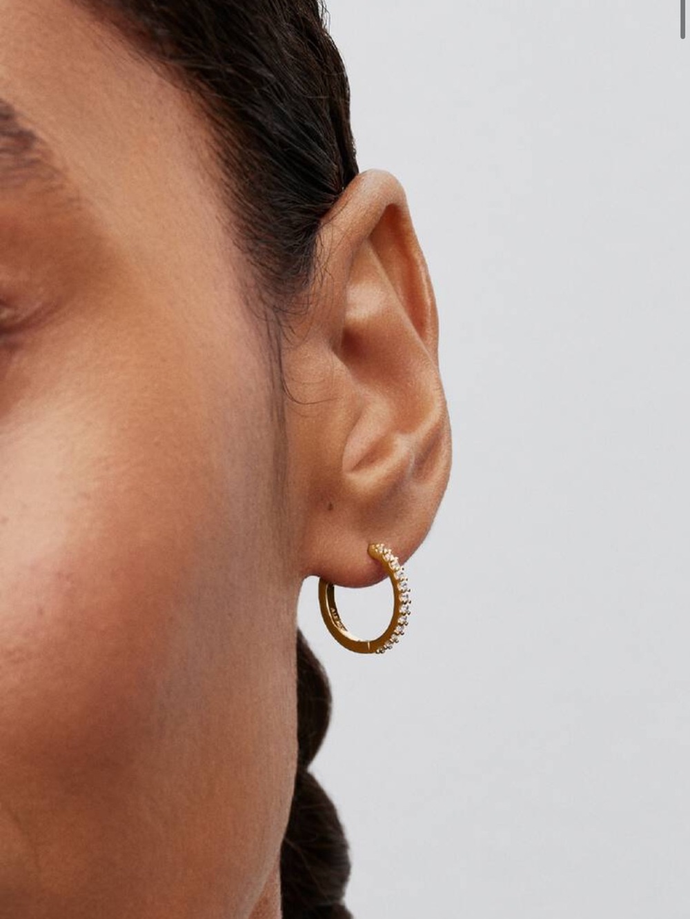 Pandora Sparkling Mini Hoop Earrings 14k gold plating